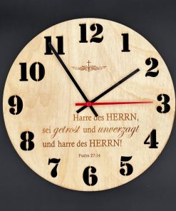 Wanduhr, Holzuhr, Personalisierte Gravur