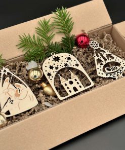 Weihnachtsschmuck, individuelles Design, 3er Set