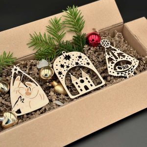 Weihnachtsschmuck, individuelles Design, 3er Set