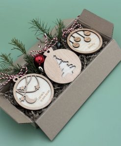 Weihnachtsschmuck, individuelles Design, 3er Set