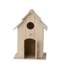 Klassisches Vogelhaus mit verspielter Gravur ideal für Frühlings- oder Sommerdeko