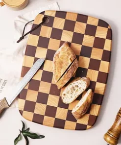 Bambus-Schneidebrett, doppelseitig, Massivholz, Küchenbrett, langlebig, Hirnholz, zum Schneiden von Fleisch, Brot und Gemüse