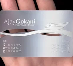 Karte aus Edelstahl mit personalisierter Gravur