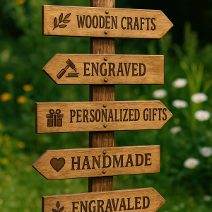 Dekorativer Holzwegweiser für Garten oder Hochzeit