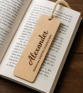 Personalisierbares Lesezeichen mit Gravur und Geschenkverpackung für Buchliebhaber