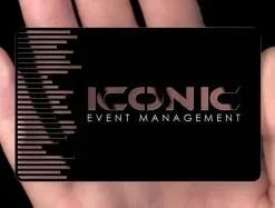 Exklusive Einladungskarte mit Logo aus Metall