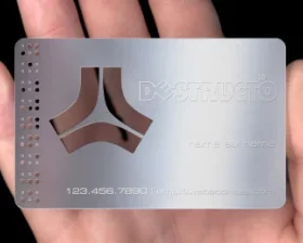 Hochglanz-Metallkarte mit individuellem Text