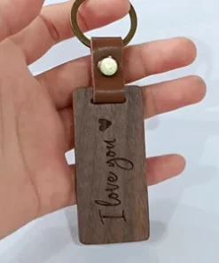 Schlüsselanhänger mit Datum Holz