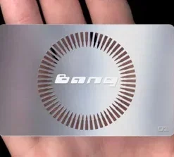 Exklusive Hochzeitskarte aus gebürstetem Stahl