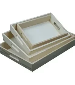 Bedrucktes Tablett mit Holzgravur kombiniert