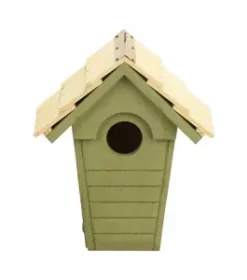 Natürliches Vogelhaus mit floralem Gravurmotiv für Gartenfreunde und Dekoliebhaber