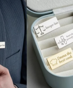 Acryl-Namensschild mit dezenter Rückseitengravur für edlen Look und dauerhafte Information