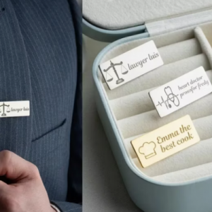 Acryl-Namensschild mit dezenter Rückseitengravur für edlen Look und dauerhafte Information