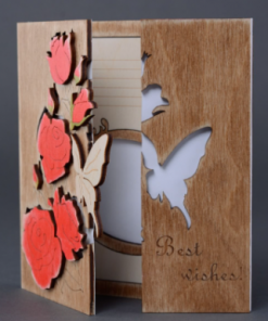 Stabile Holzpostkarte mit Gravur von Gedichten Zitaten oder persönlichen Worten