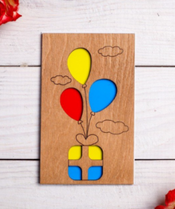 Künstlerisch gravierte Holzpostkarte mit Motivwahl für jede Gelegenheit