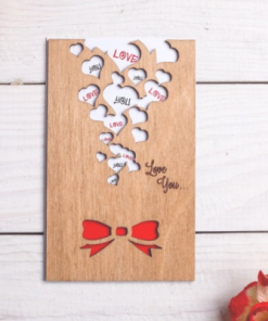 Kreative DIY-Holzpostkarte mit optionaler Rückseitengravur für Handschrift oder Zeichnungen