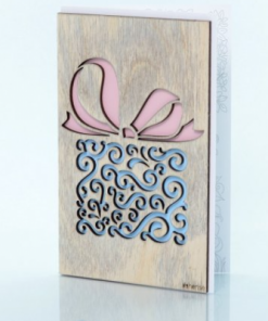 Gestaltbare Holzpostkarte mit Gravur für Schulen Kindergärten oder Vereine