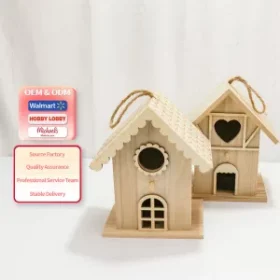 Vogelhaus mit Lasergravur aus nachhaltigem Holz ideal für Balkon Terrasse oder Garten