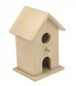 Natürliches Vogelhaus mit floralem Gravurmotiv für Gartenfreunde und Dekoliebhaber