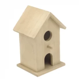 Natürliches Vogelhaus mit floralem Gravurmotiv für Gartenfreunde und Dekoliebhaber