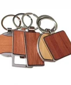 Holz-Schlüsselanhänger mit Karabiner