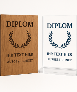 Graviertes Holzdiplom für Abschlüsse
