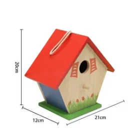 Graviertes Vogelhaus für Kinderprojekte mit Namen Schulklasse oder Gruppenlogo