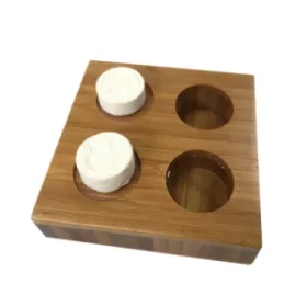 Bedrucktes Tablett mit Holzgravur kombiniert