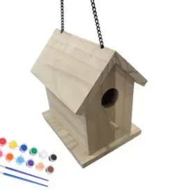 Luxus-Vogelhaus mit Gravur aus geöltem Teakholz für höchste Ansprüche