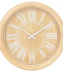 Runde Holzuhren mit rustikalem Finish und Wunschgravur