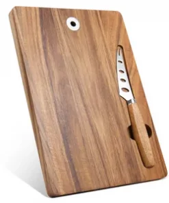 Mini-Akazienholz-Schneidebrett mit Messerablage für Küchengemüse