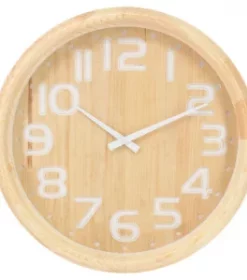 Wanduhr aus Eiche mit graviertem Zitat und präzisem Uhrwerk