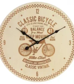 Massive Wanduhr mit Handgravur und dekorativen Zeigern