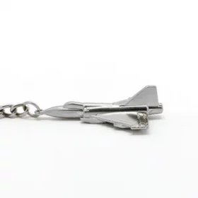 Schlüsselanhänger aus Metall mit silbernem 3D-Flugzeug