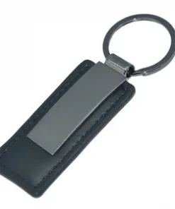 Klassischer Leder-Schlüsselanhänger mit Edelstahlring für Jubiläum