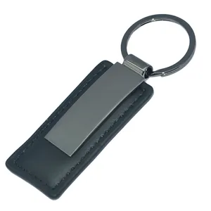 Klassischer Leder-Schlüsselanhänger mit Edelstahlring für Jubiläum