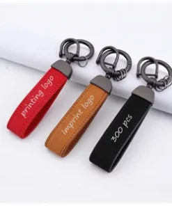 Klassischer Schlüsselanhänger aus Leder in Herzform mit Geschenkverpackung