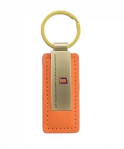 Moderner Anhänger aus echtem Leder mit Wunschtext für Firmenkunden