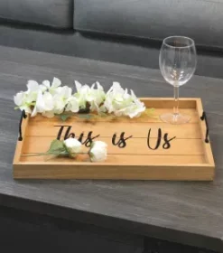 Ferienwohnung Tablett mit Willkommensgruß