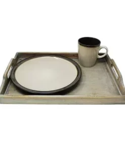 Serviertablett mit botanischer Gravur