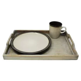 Serviertablett mit botanischer Gravur