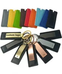 Moderner Schlüsselanhänger aus Leder mit Logo für Partner