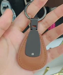 Personalisierter Anhänger aus echtem Leder mit Wunschtext mit Geschenkverpackung