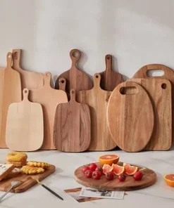 Dicke Holzschneidebretter, Block, elegantes Bambus-Akazien-Schwarznuss-Schneidebrett