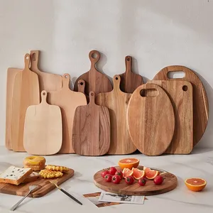 Dicke Holzschneidebretter, Block, elegantes Bambus-Akazien-Schwarznuss-Schneidebrett