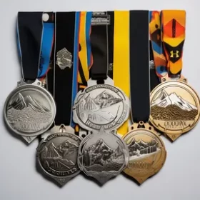 Marathonmedaille aus Metall mit Band
