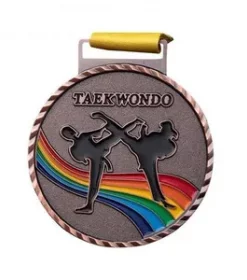 Medaille mit Metallrahmen und Textplatte