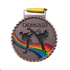 Medaille mit Metallrahmen und Textplatte