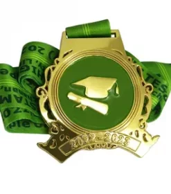 Motivmedaille aus Bambus und Metall