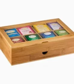 Exklusive Teebox aus Holz mit Gravur – Werbegeschenk für Kunden und Partner
